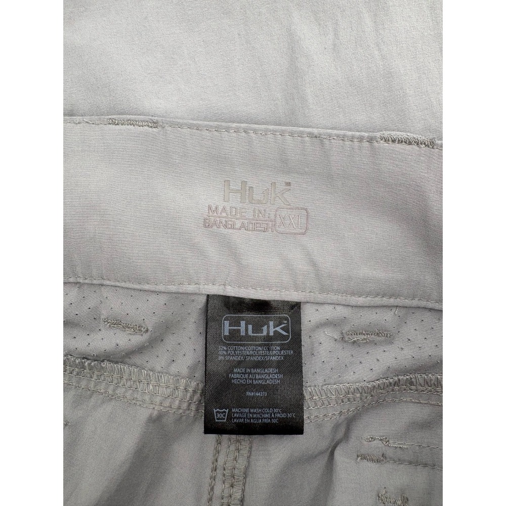 Huk Next Level Men's Fishing Performance Cargo Pants Gun Gray H2000174, XXL, 33" - Picture 7 of 8